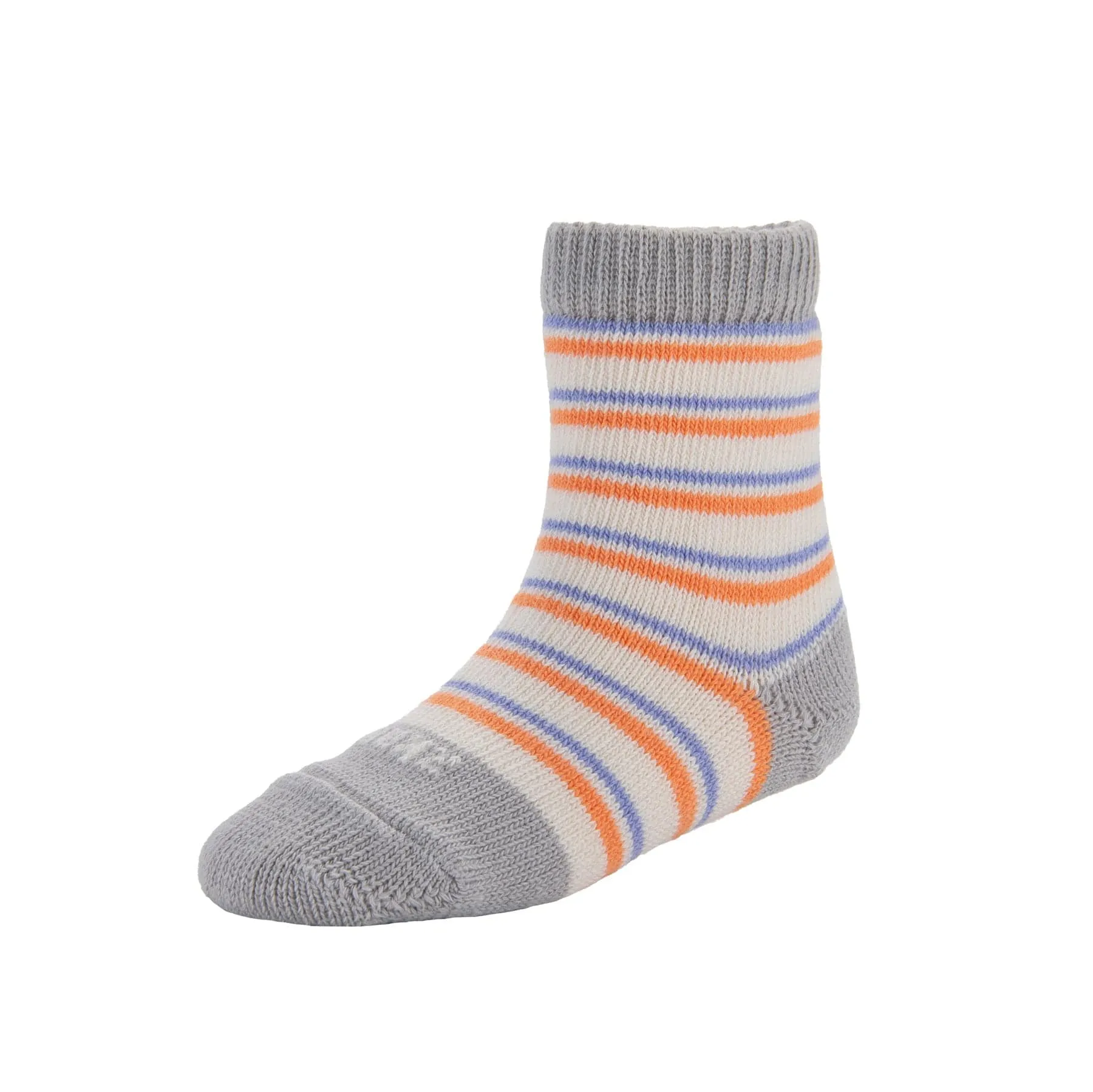 Kids - Pinstripes Organic Cotton Crew Socks - Natural