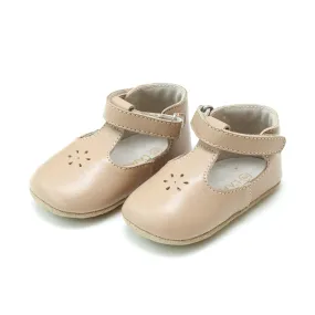 Latte Lisette T-Strap Mary Jane Crib Shoe