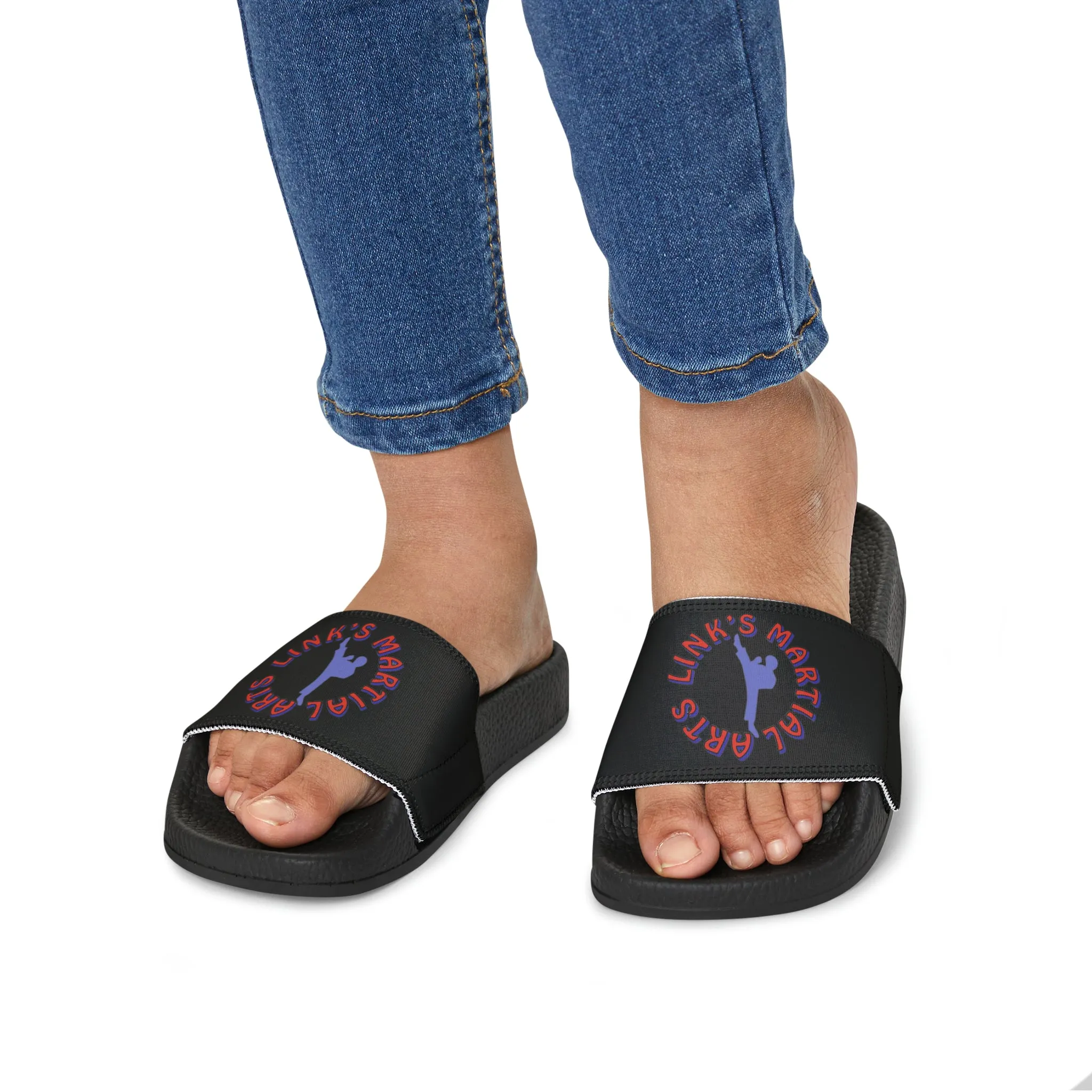 Link's Martial Arts Youth PU Logo Slide Sandals