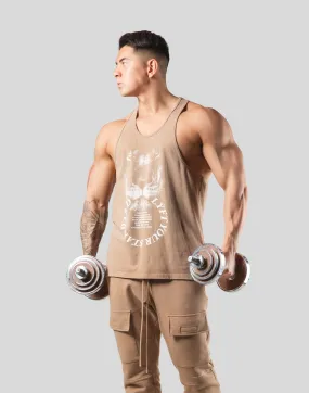 Lion Ring Vintage Training Tanktop - Beige