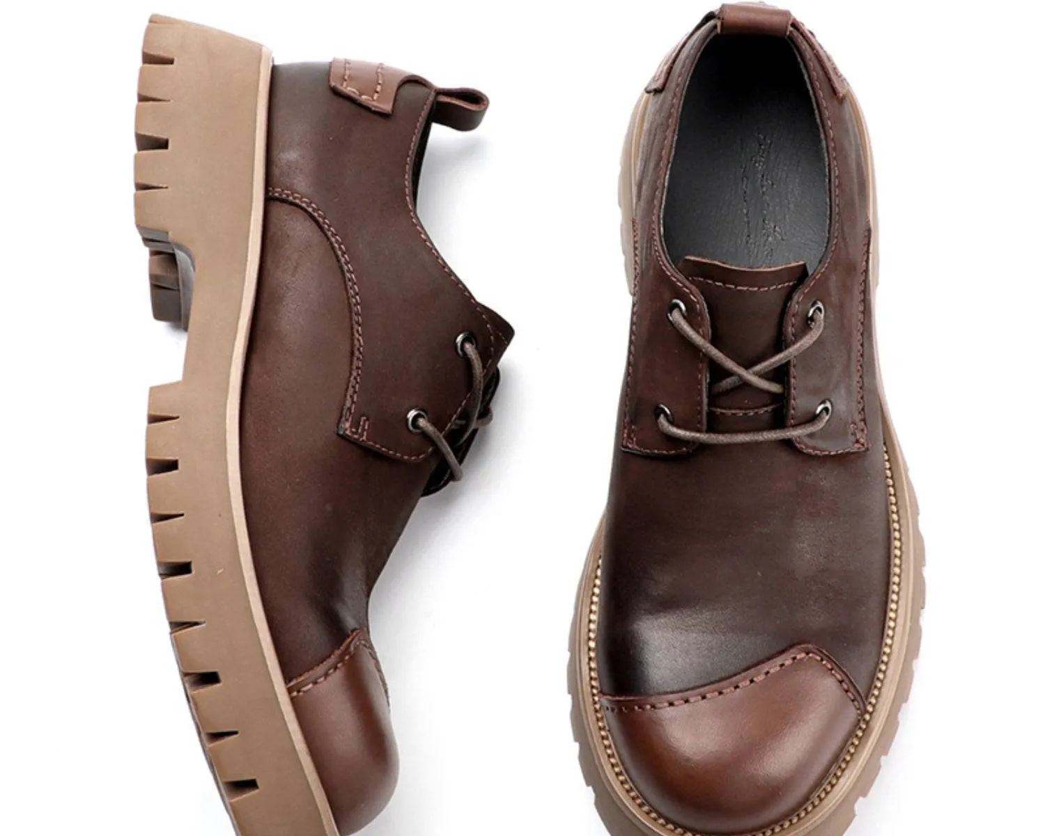 Men's Low Top Large Toe Height-Increasing Boots | Fashionable Skin Boots