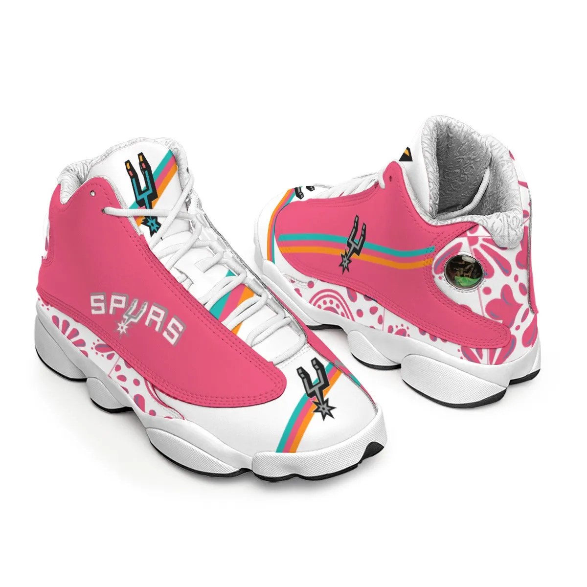 Mens Pink San Antonio Basketball Shoes