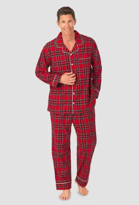 Mens Red Tartan Flannel Pajama