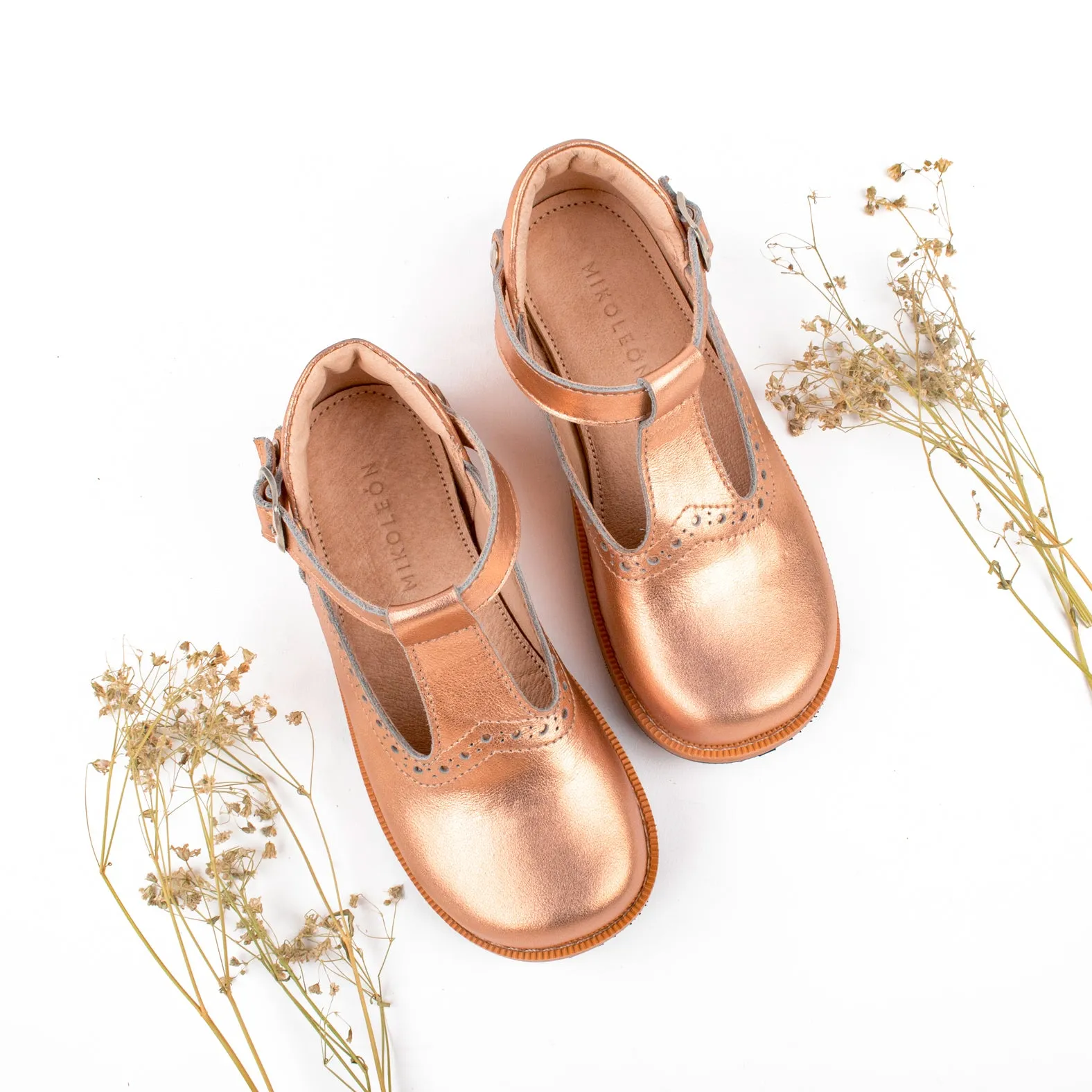 MK22768 - Mary Janes Shoes Rose Gold [Children's Leather Shoes]