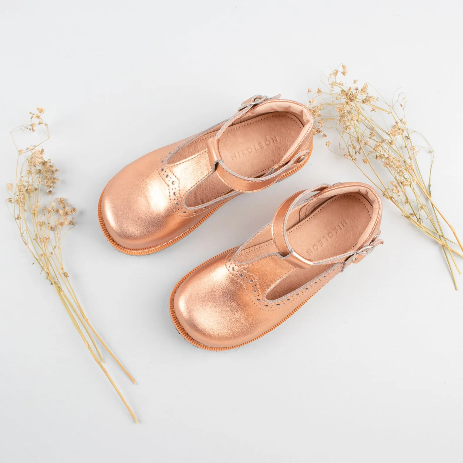 MK22768 - Mary Janes Shoes Rose Gold [Children's Leather Shoes]