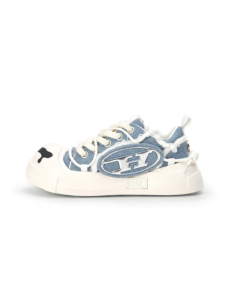 Open Smile Canvas Shoes-Blue