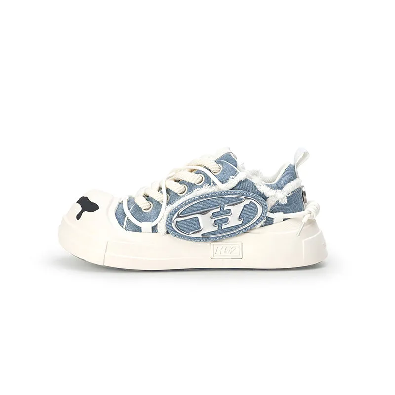 Open Smile Canvas Shoes-Blue