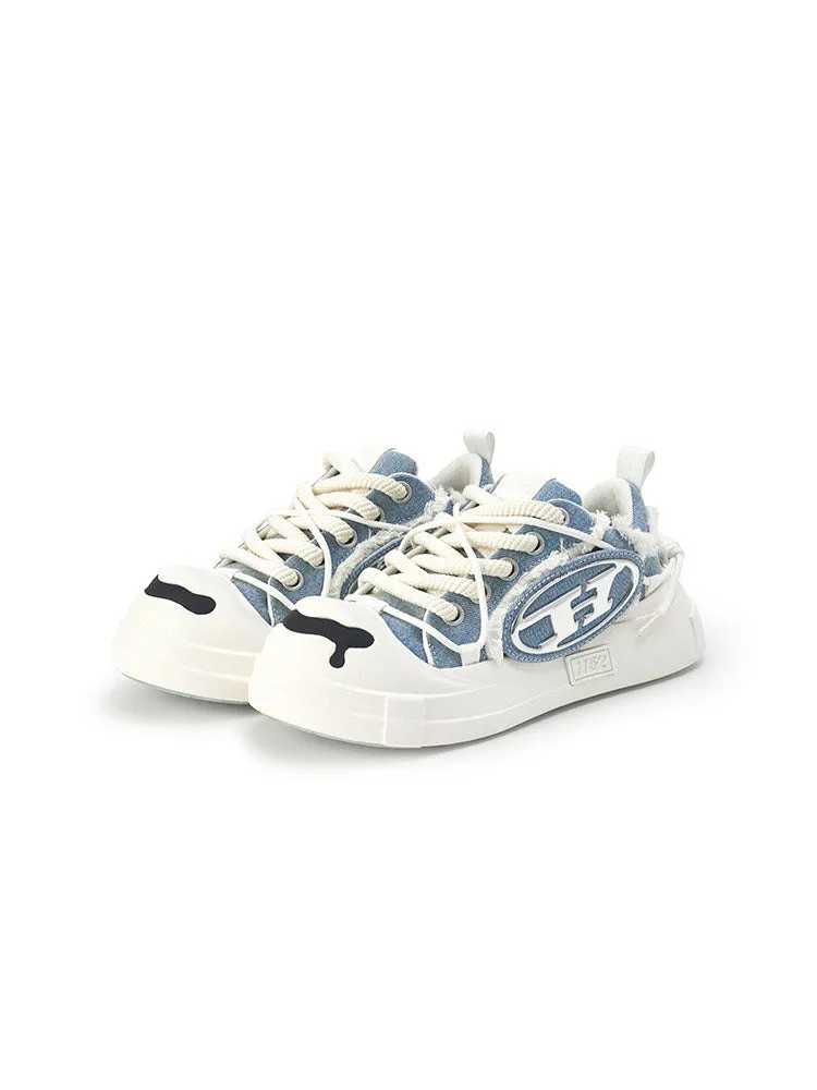 Open Smile Canvas Shoes-Blue