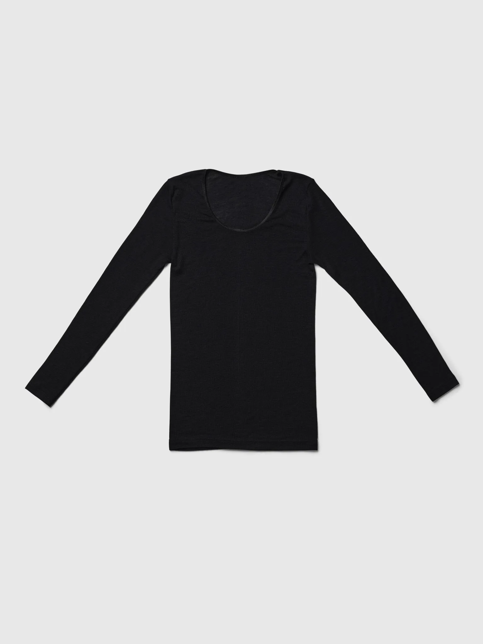 organic merino wool and silk women shirt - black