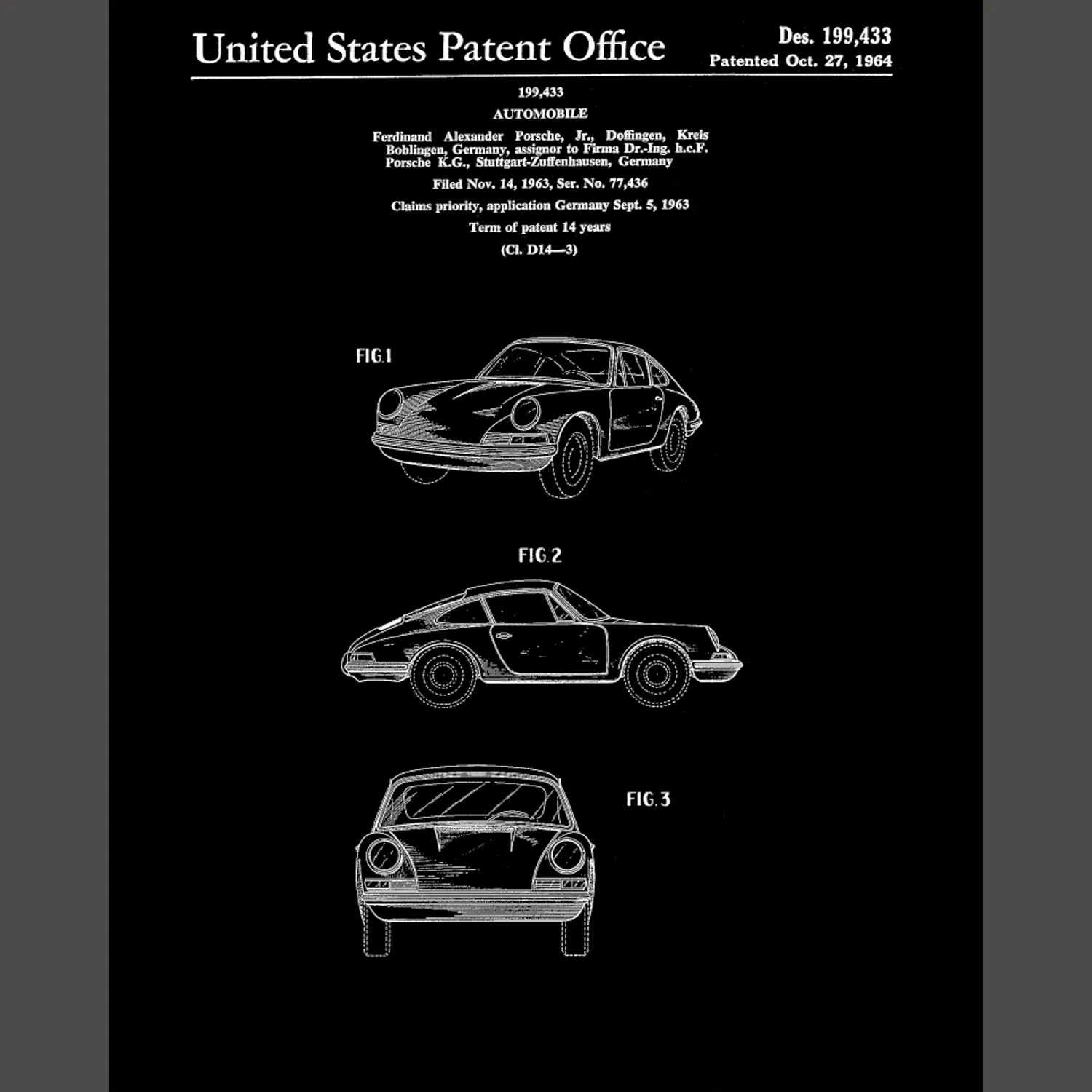 Porsche Canvas Patent Print