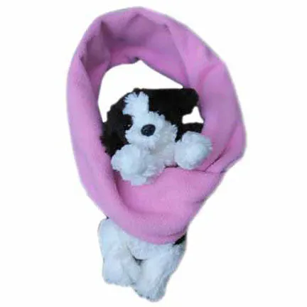 Puppy on Pink Fleece Buddy Scarf