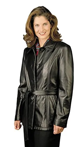 REED Women's Lambskin Leather Jacket with Belt