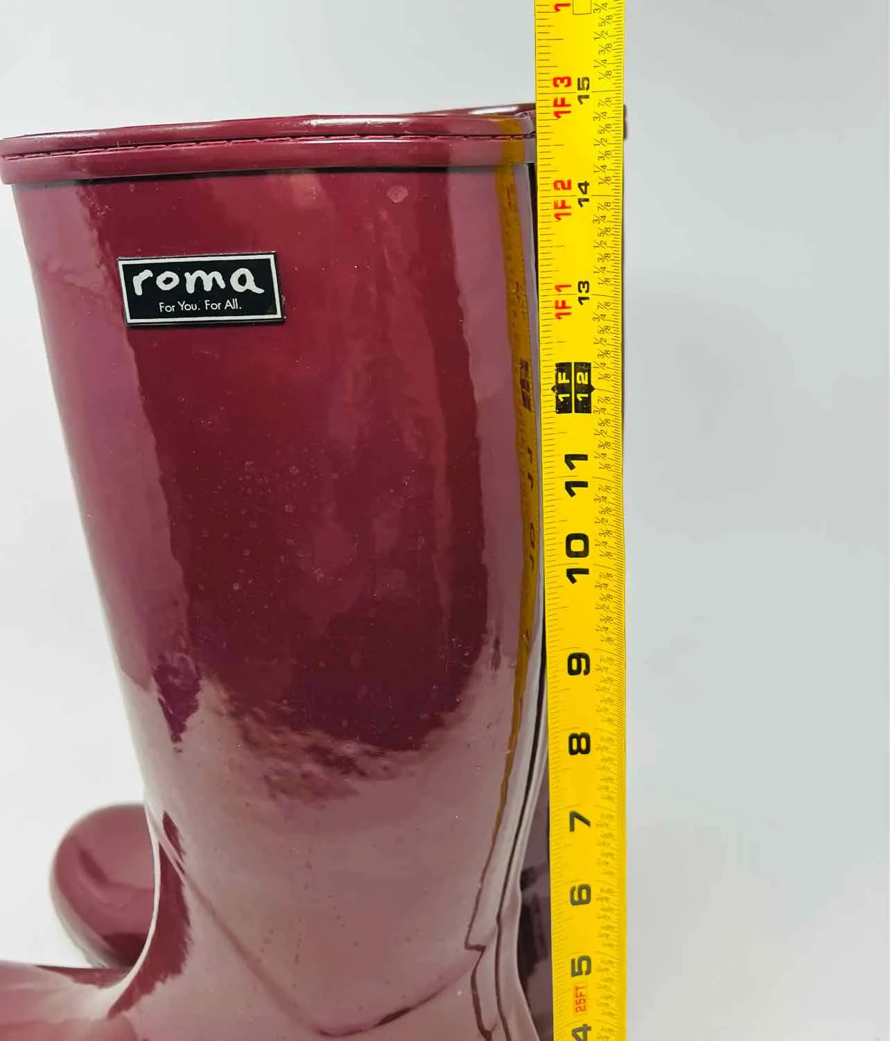 Size 9 Maroon Solid Rubber Shoes Rainboots