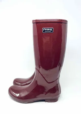 Size 9 Maroon Solid Rubber Shoes Rainboots