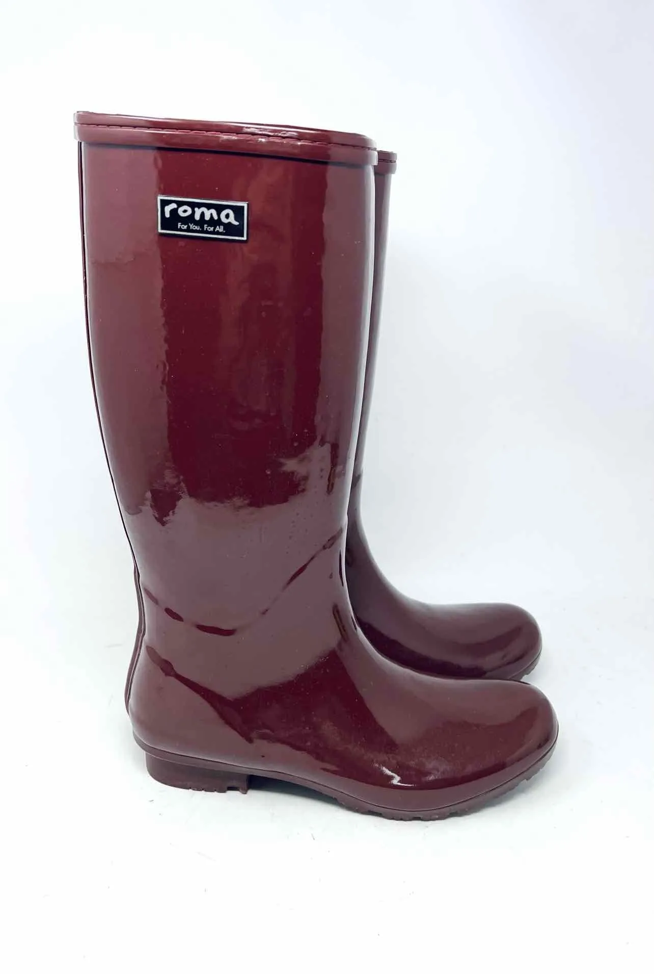 Size 9 Maroon Solid Rubber Shoes Rainboots