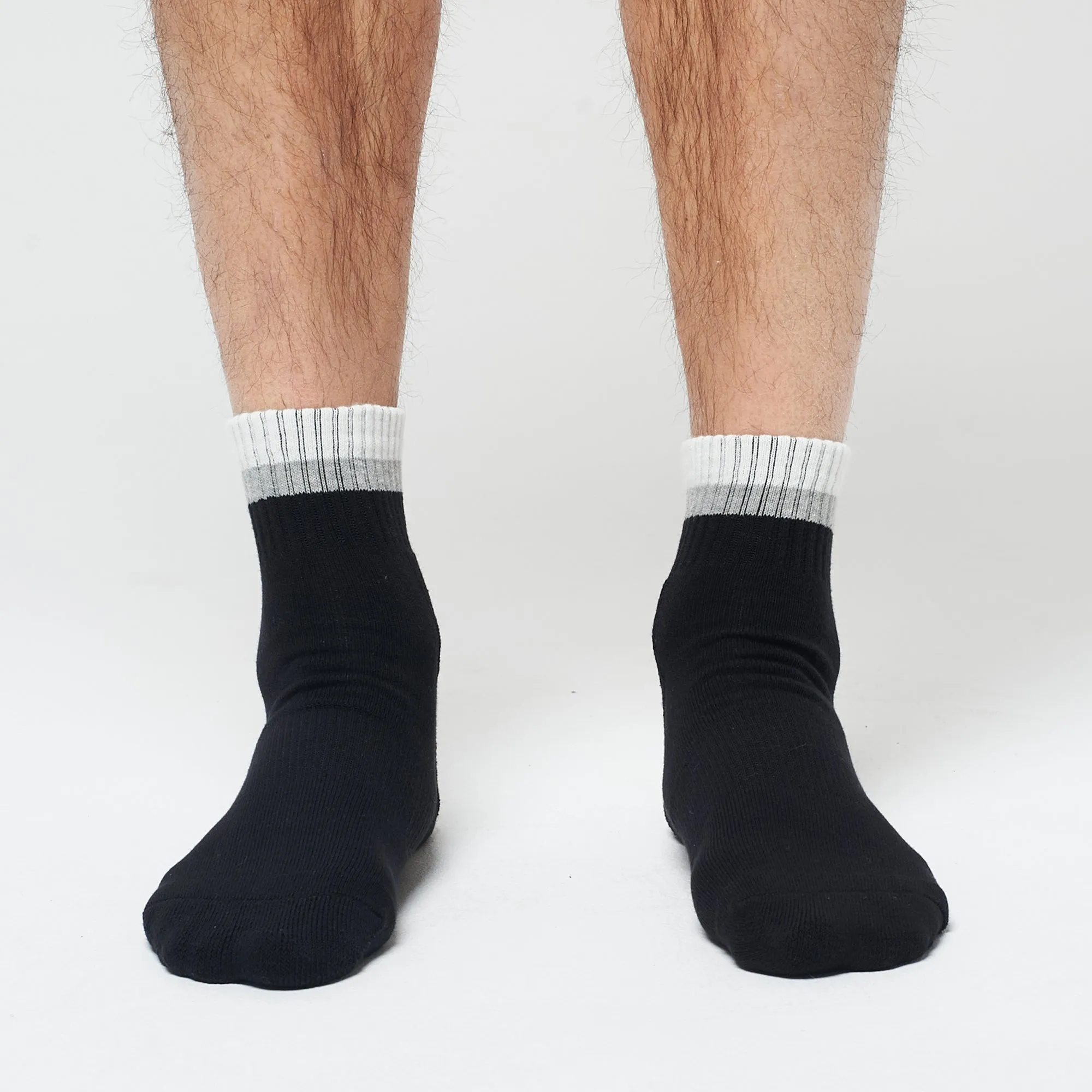 Stripe Ankle 3 Pack - White / Black / Grey