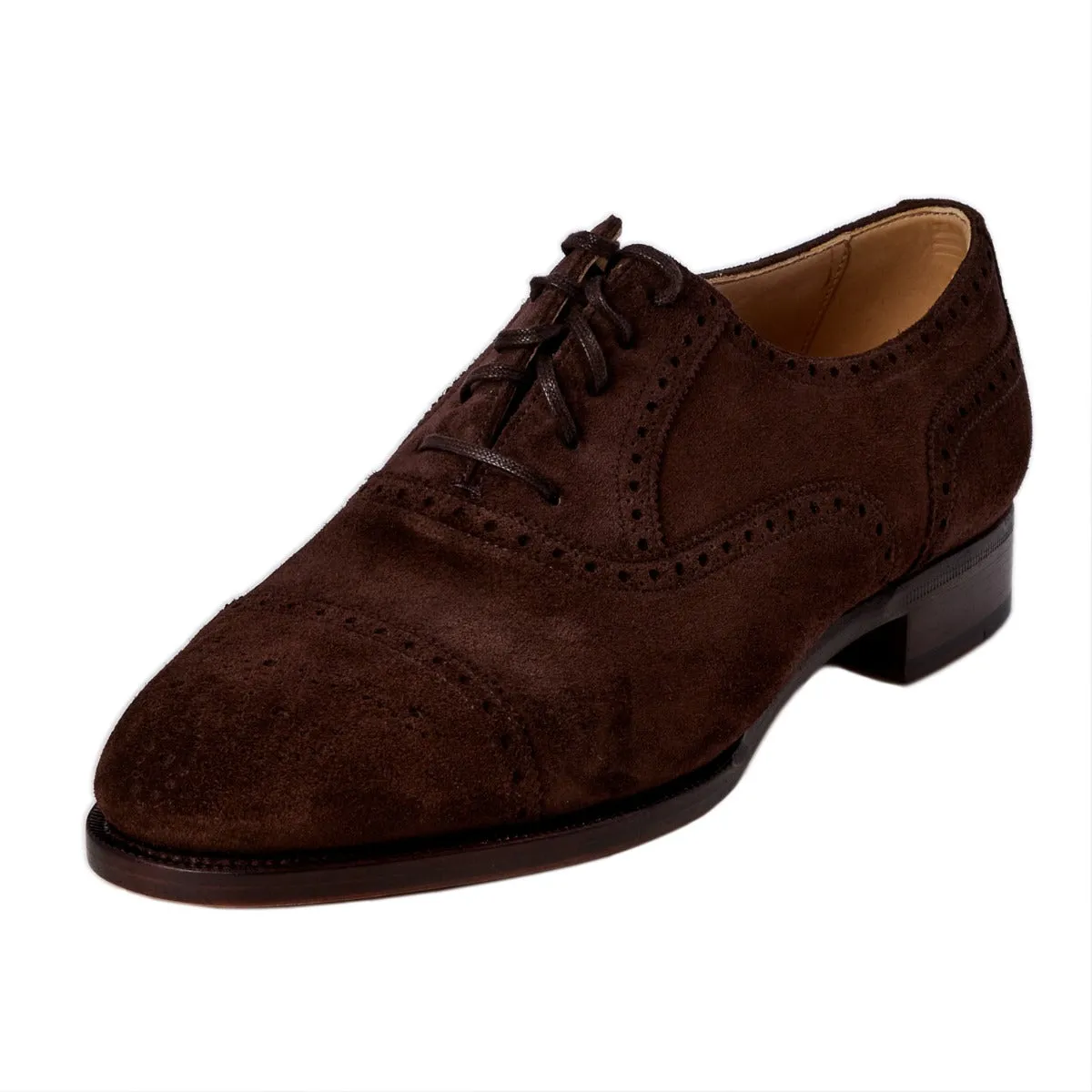 TLB Dark Brown Suede Semi-Brogue 7.5UK