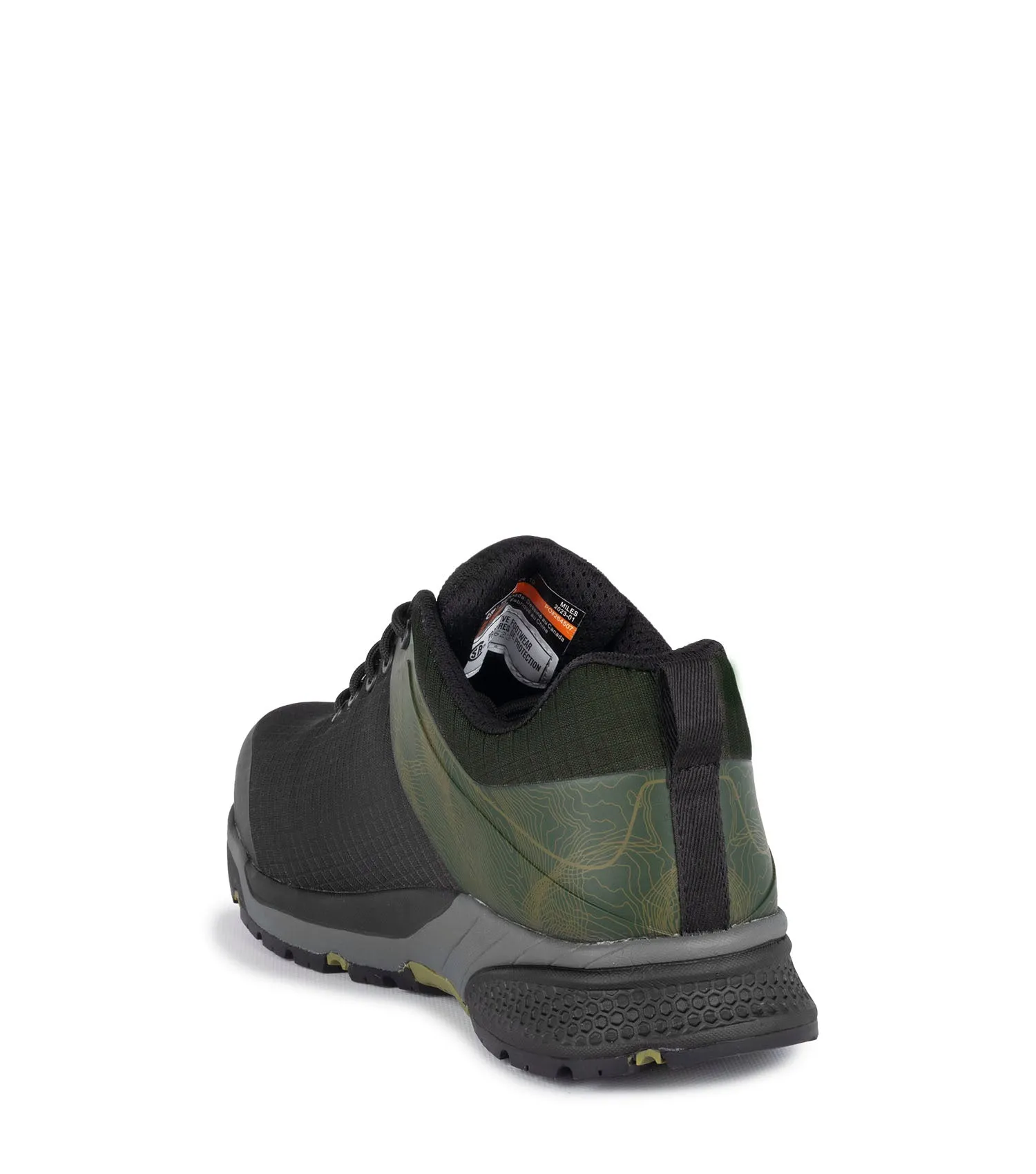 Trainer, Black & Green | Athletic Metal Free Lightweight Work Shoes