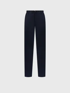 Wool Trousers with Leather Piping